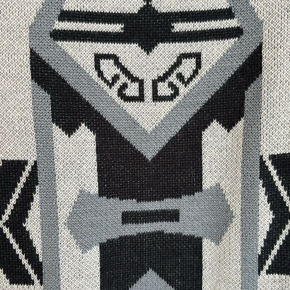 Women’s Tribal Aztec artsy crew neck sweater dress tunic 3/4 sleeve knit size S - Picture 5 of 8